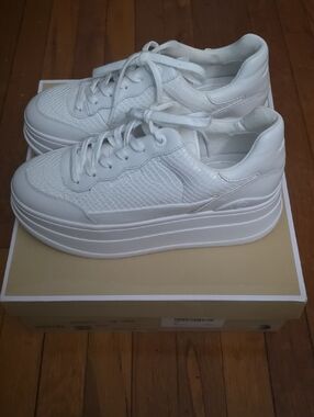 Michael Kors White Platform Lace-Up Sneakers